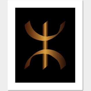 Golden TIFINAGH - Berber Tifinagh - Amazigh Tifinagh Posters and Art